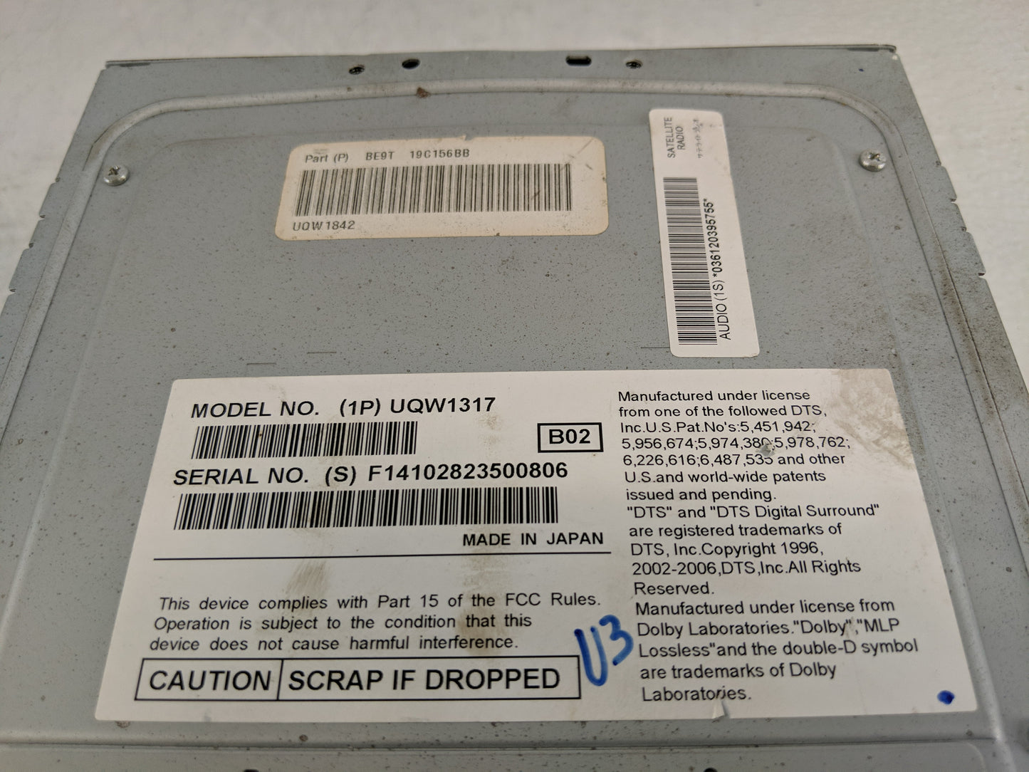 2011-2012 Lincoln Mkt Radio AM FM Cd Player Receiver Replacement P/N:BE9T 19C156 BB Fits Fits 2011 2012 OEM Used Auto Parts 