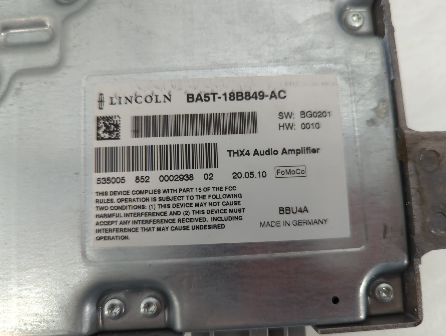 2011-2012 Lincoln Mkt Radio AM FM Cd Player Receiver Replacement P/N:BA5T-18B849-AC Fits Fits 2011 2012 OEM Used Auto Parts 