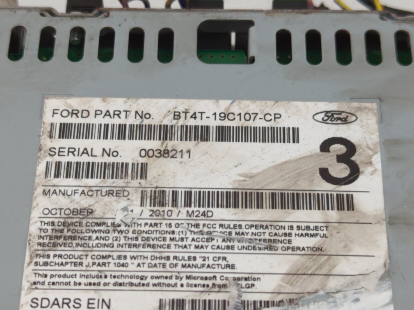 2011 Lincoln Mkx Radio AM FM Cd Player Receiver Replacement P/N:BT4T-19C107-CP Fits OEM Used Auto Parts - Oemusedautoparts1.