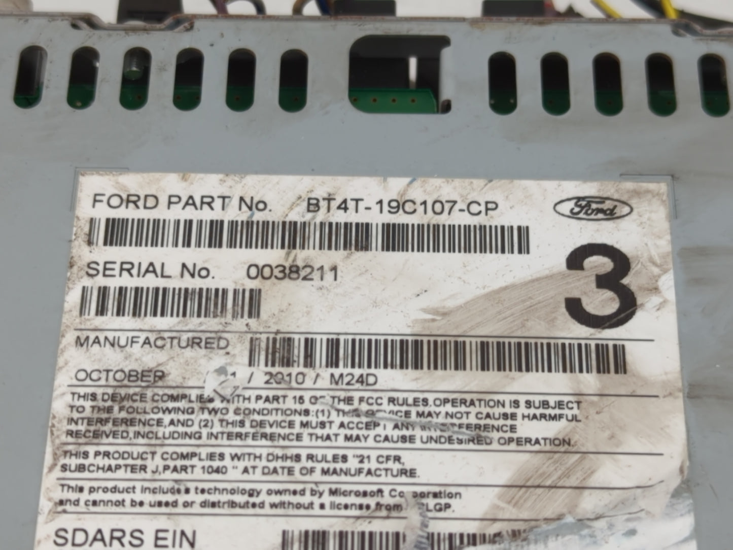 2011 Lincoln Mkx Radio AM FM Cd Player Receiver Replacement P/N:BT4T-19C107-CP Fits OEM Used Auto Parts - Oemusedautoparts1.