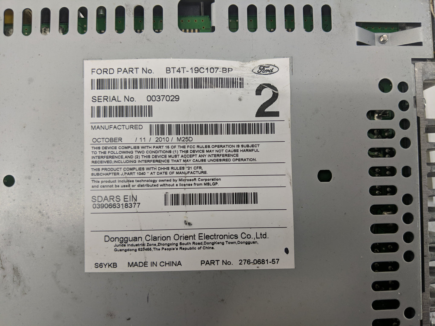 2011 Lincoln Mkx Radio AM FM Cd Player Receiver Replacement P/N:BT4T-19C107-BP Fits OEM Used Auto Parts - Oemusedautoparts1.