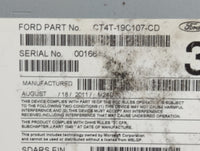 2011 Lincoln Mkx Radio AM FM Cd Player Receiver Replacement P/N:CT4T-19C107-CD Fits OEM Used Auto Parts - Oemusedautoparts1.