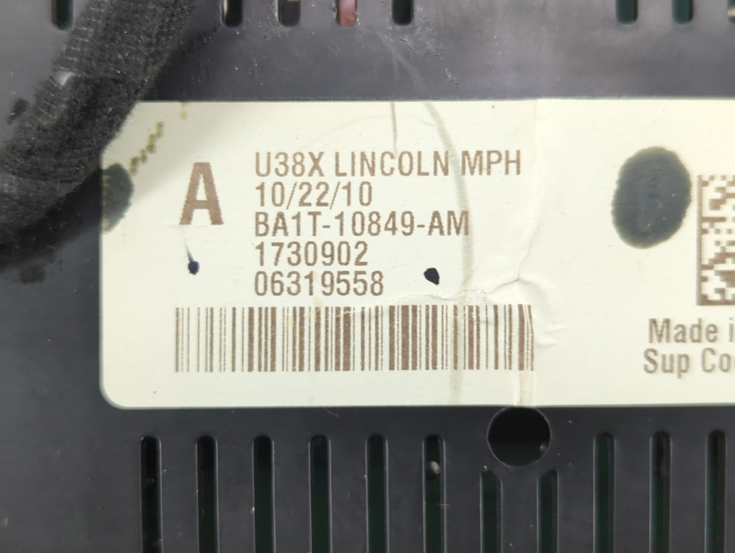 2011 Lincoln Mkx Instrument Cluster Speedometer Gauges P/N:BA1T-10849-AM Fits OEM Used Auto Parts - Oemusedautoparts1.com