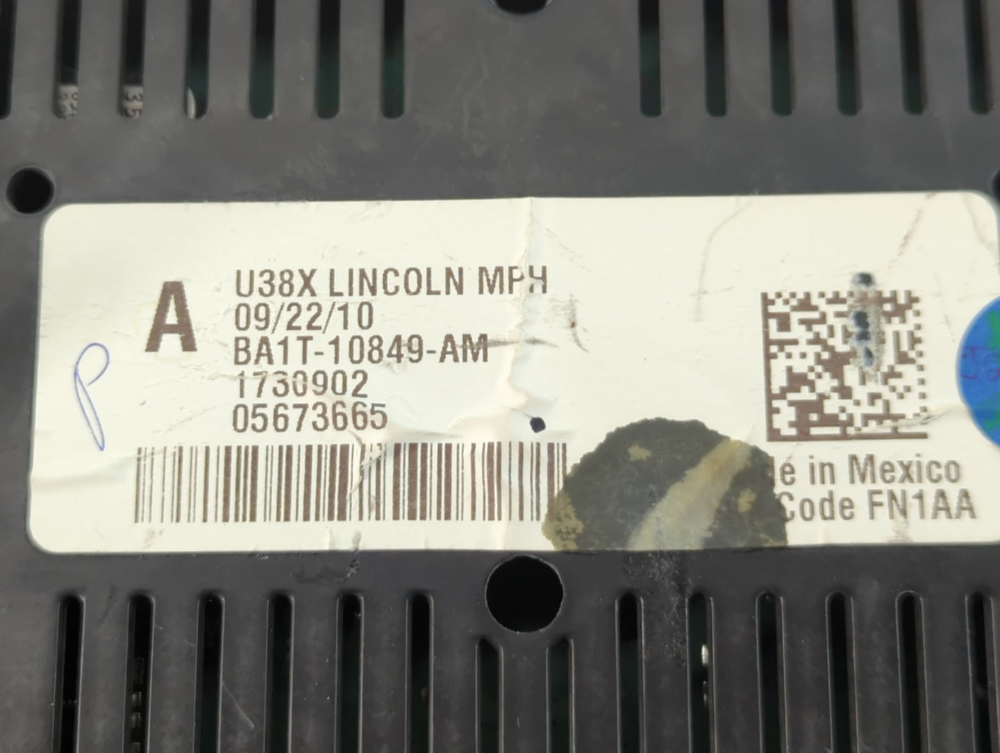2011 Lincoln Mkx Instrument Cluster Speedometer Gauges P/N:BA1T-10849-AM Fits OEM Used Auto Parts - Oemusedautoparts1.com