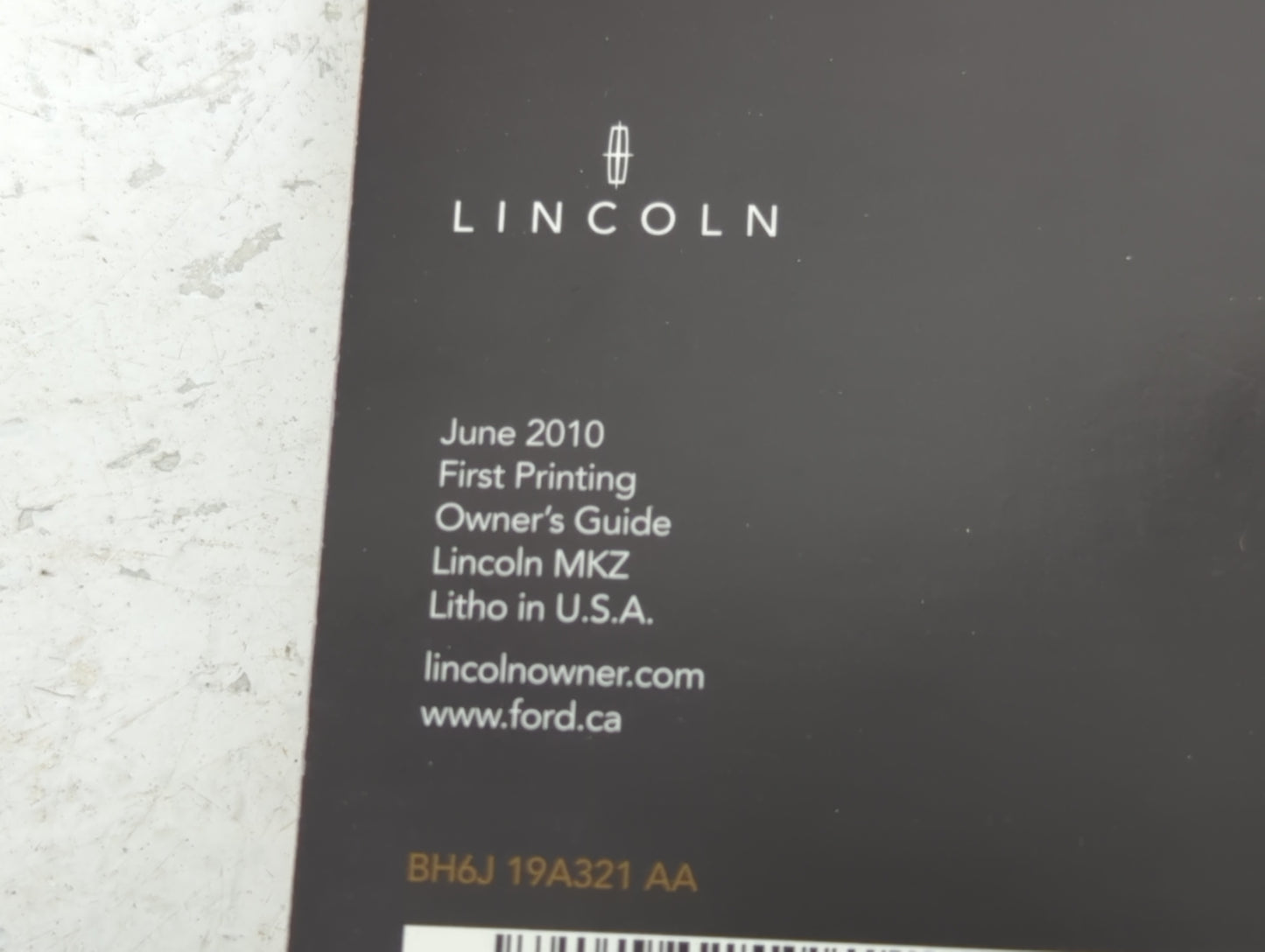 2011 Lincoln Mkz Owners Manual Book Guide P/N:BH6J 19A321 AA OEM Used Auto Parts - Oemusedautoparts1.com