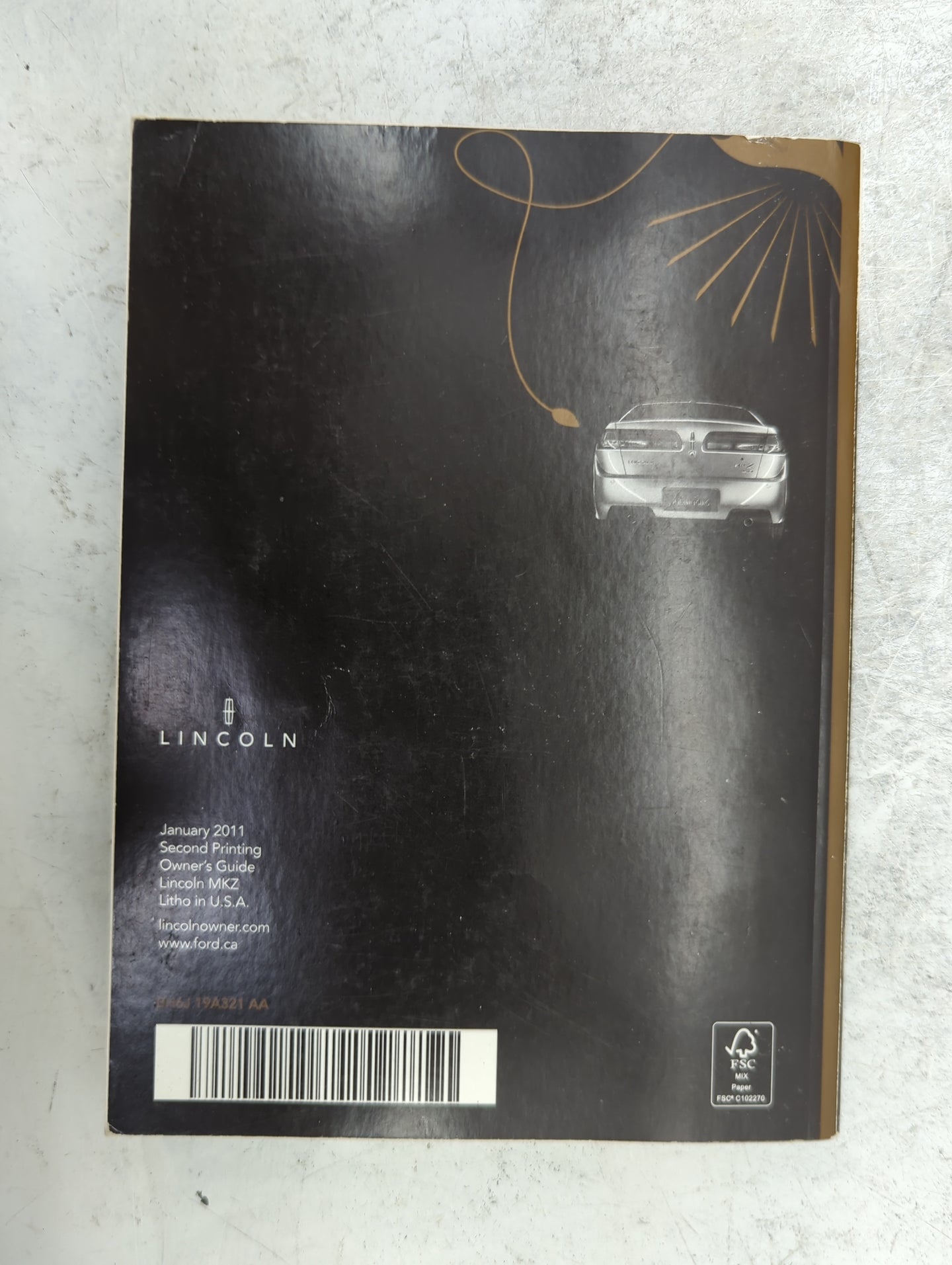 2011 Lincoln Mkz Owners Manual Book Guide P/N:BH6J 19G217 AA BH6J 19A321 AA OEM Used Auto Parts - Oemusedautoparts1.com