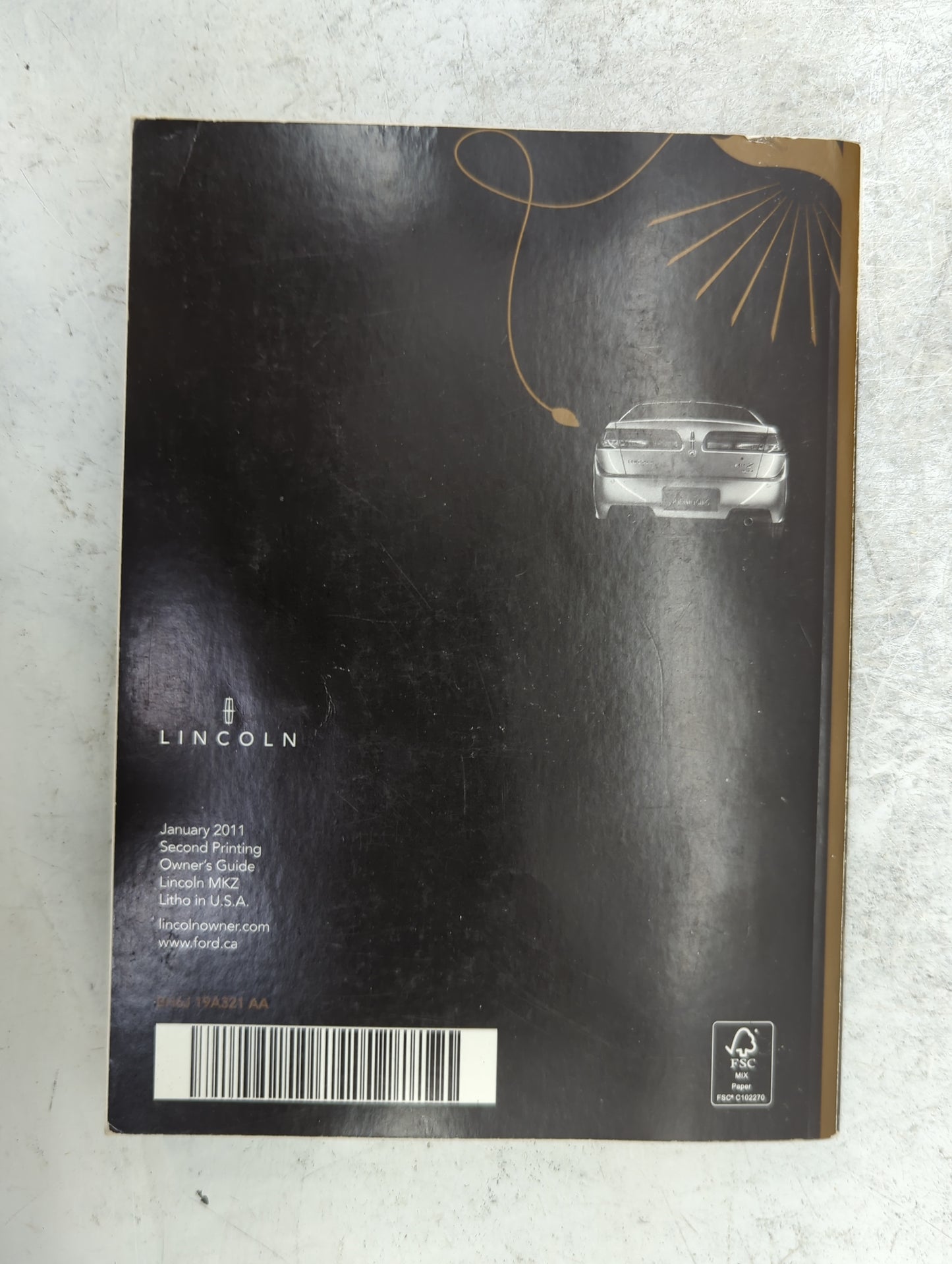 2011 Lincoln Mkz Owners Manual Book Guide P/N:BH6J 19G217 AA BH6J 19A321 AA OEM Used Auto Parts - Oemusedautoparts1.com
