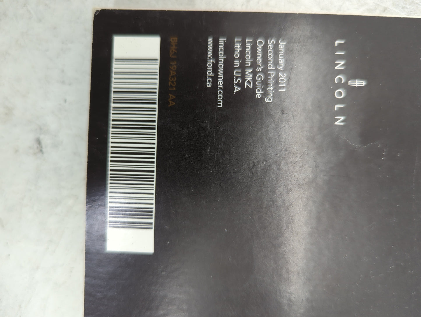 2011 Lincoln Mkz Owners Manual Book Guide P/N:BH6J 19G217 AA BH6J 19A321 AA OEM Used Auto Parts - Oemusedautoparts1.com
