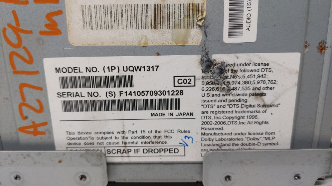 2011-2012 Lincoln Mkz Am Fm Cd Player Radio Receiver - Oemusedautoparts1.com