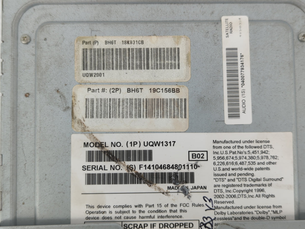 2011-2012 Lincoln Mkz Am Fm Cd Player Radio Receiver 387197 - Oemusedautoparts1.com