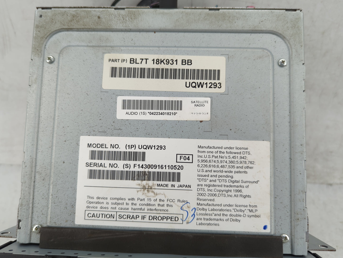 2011 Lincoln Navigator Radio AM FM Cd Player Receiver Replacement P/N:BL7T 18K931 BB Fits OEM Used Auto Parts - Oemusedautop
