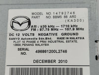 2011 Mazda 3 Radio AM FM Cd Player Receiver Replacement P/N:BBM5 66 AR0 14792746 Fits OEM Used Auto Parts - Oemusedautoparts