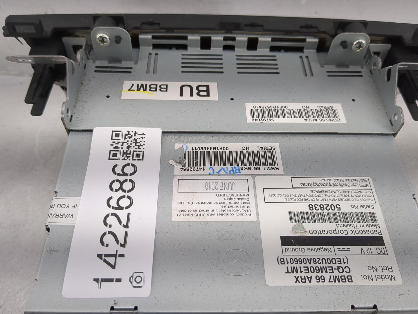 2011 Mazda 3 Radio AM FM Cd Player Receiver Replacement P/N:BBM7 66 ARX Fits OEM Used Auto Parts - Oemusedautoparts1.com