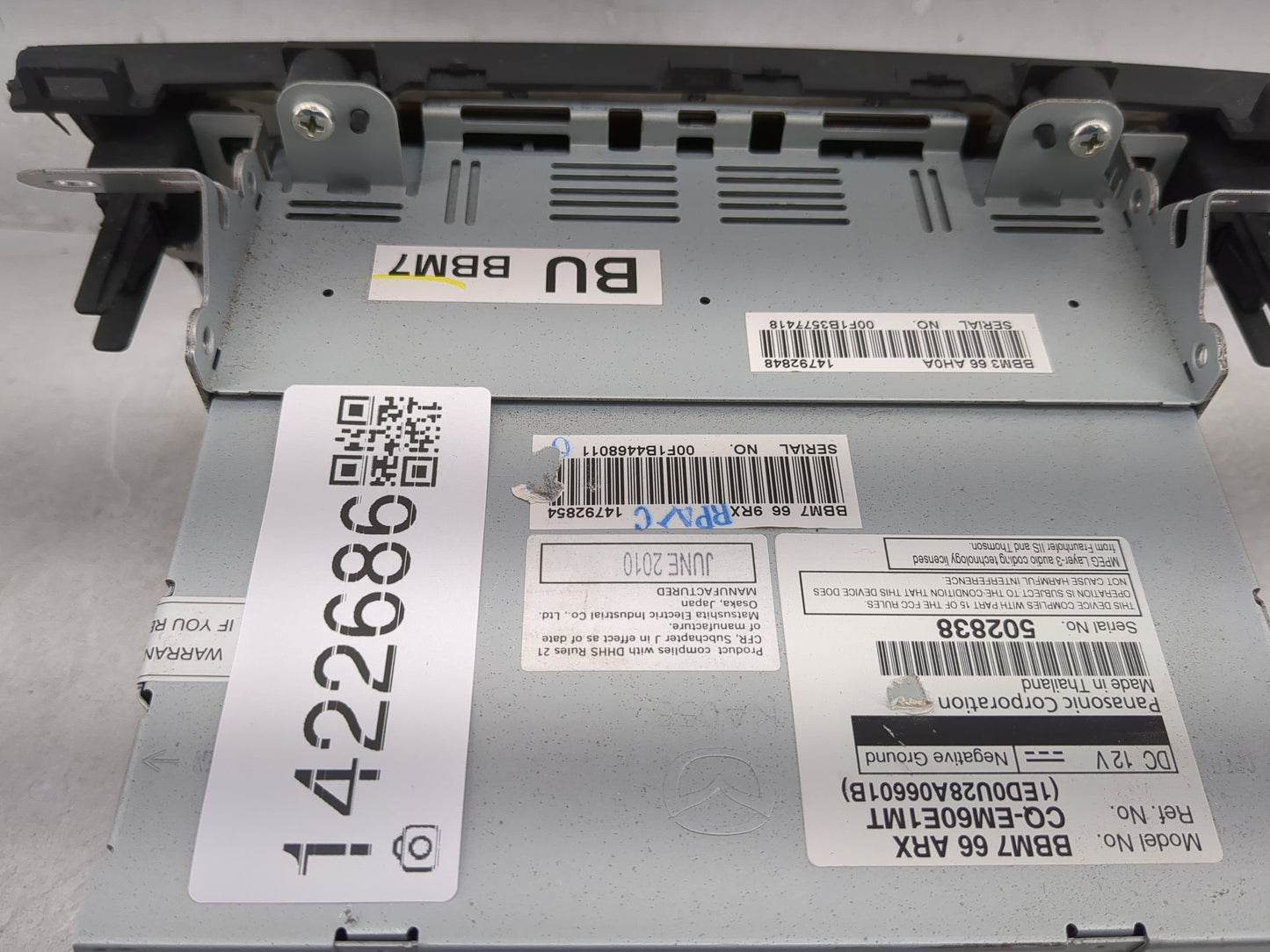 2011 Mazda 3 Radio AM FM Cd Player Receiver Replacement P/N:BBM7 66 ARX Fits OEM Used Auto Parts - Oemusedautoparts1.com