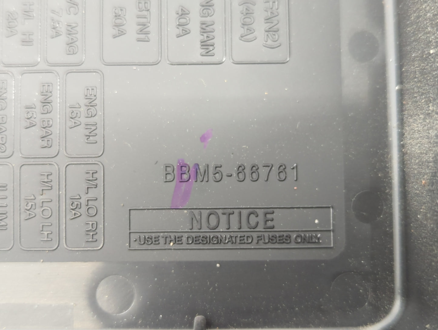 2011 Mazda 3 Fusebox Fuse Box Panel Relay Module P/N:BBM6-66761 BBM5-66761 Fits OEM Used Auto Parts - Oemusedautoparts1.com