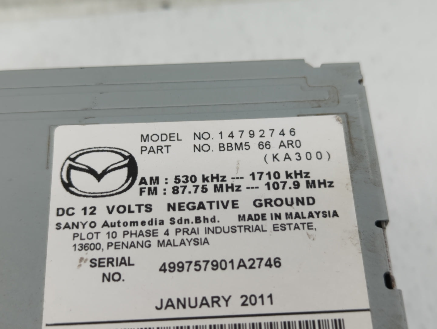 2011-2011 Mazda 3 Am Fm Cd Player Radio Receiver - Oemusedautoparts1.com
