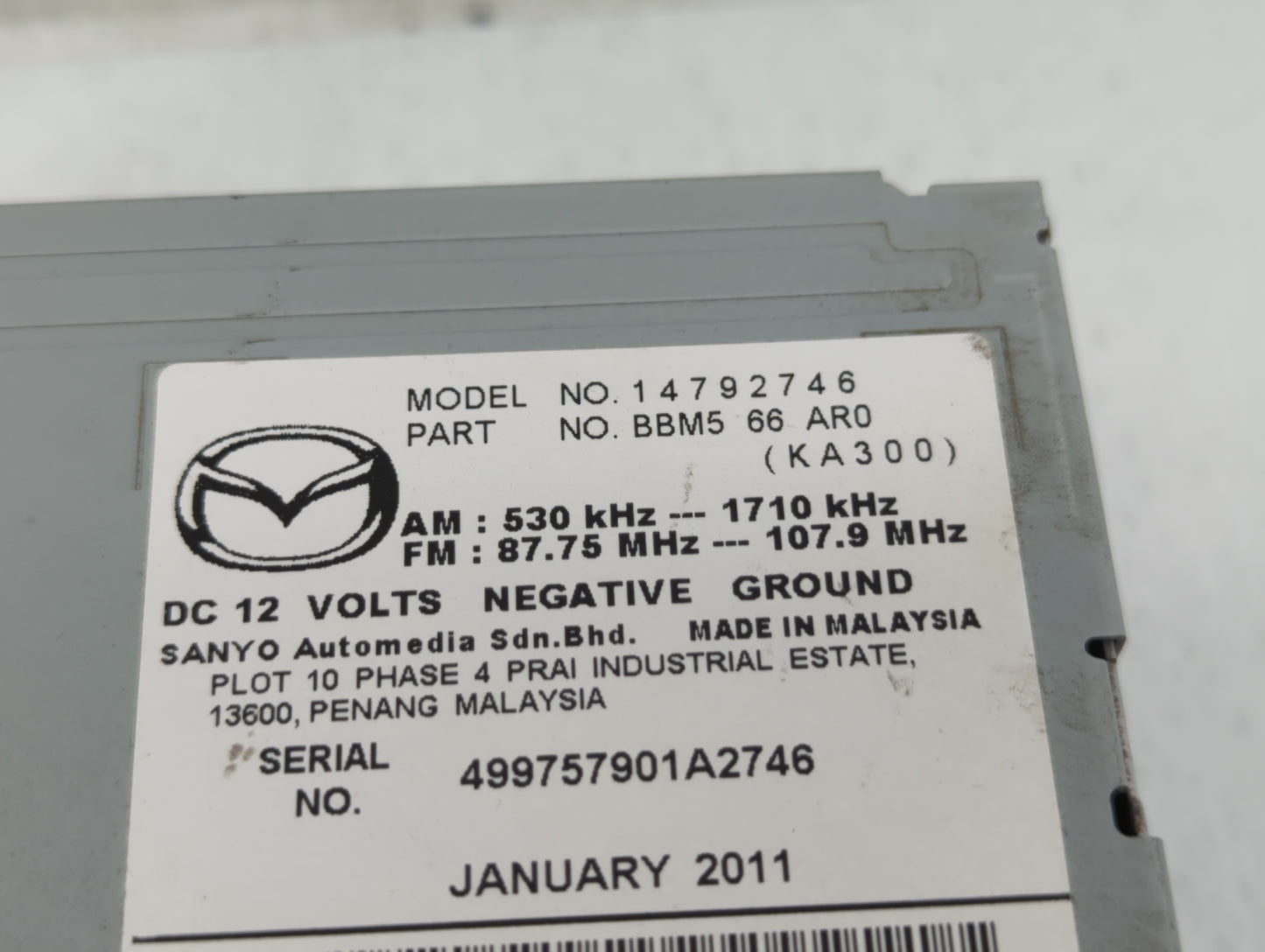 2011-2011 Mazda 3 Am Fm Cd Player Radio Receiver - Oemusedautoparts1.com
