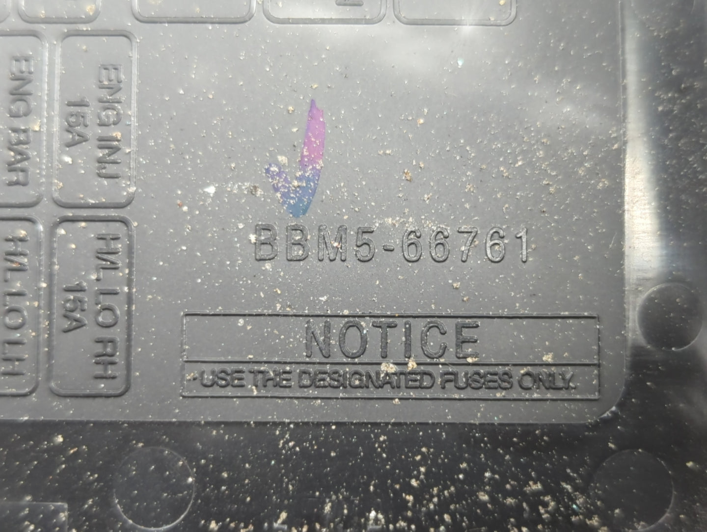 2011 Mazda 3 Fusebox Fuse Box Panel Relay Module P/N:BBM6-66761 Fits OEM Used Auto Parts - Oemusedautoparts1.com