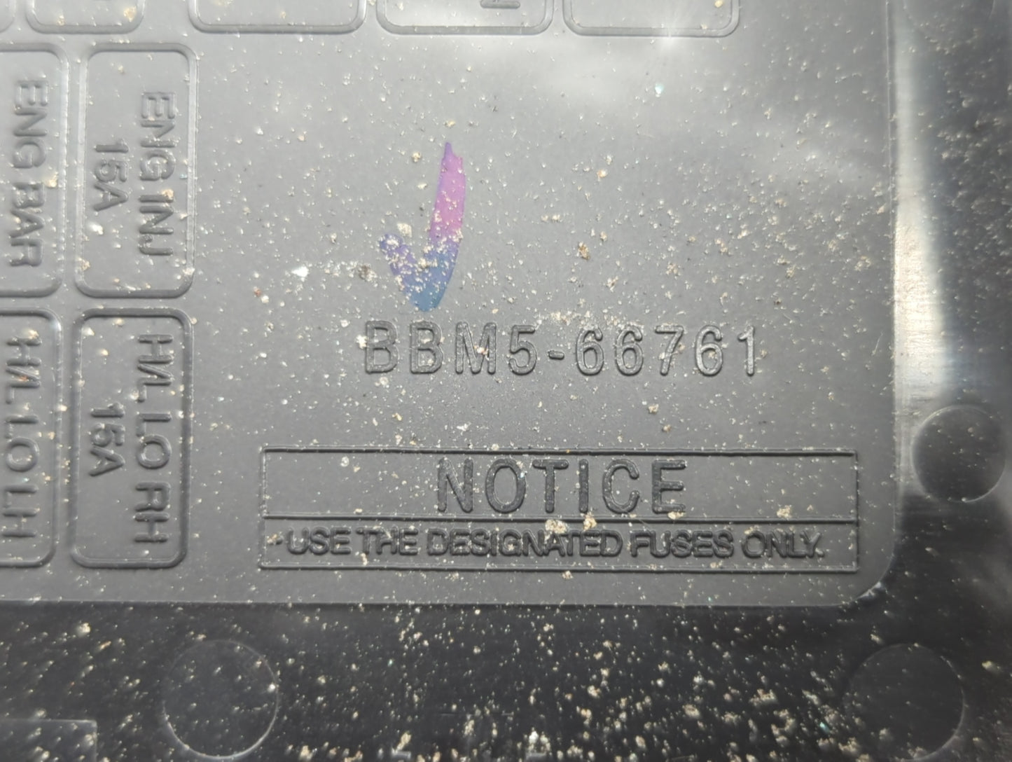 2011 Mazda 3 Fusebox Fuse Box Panel Relay Module P/N:BBM6-66761 Fits OEM Used Auto Parts - Oemusedautoparts1.com