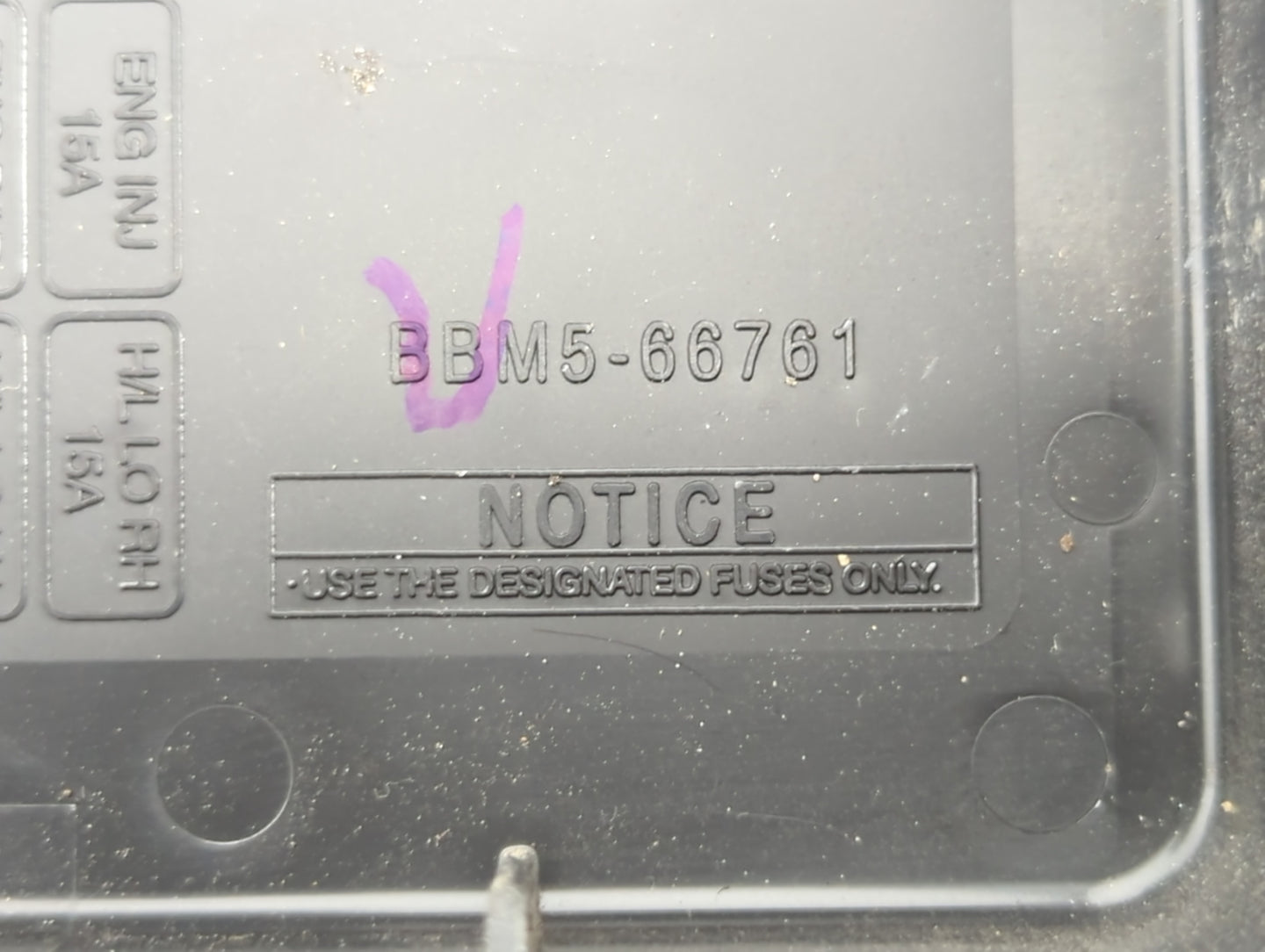 2011 Mazda 3 Fusebox Fuse Box Panel Relay Module P/N:BBM6-66761 Fits OEM Used Auto Parts - Oemusedautoparts1.com