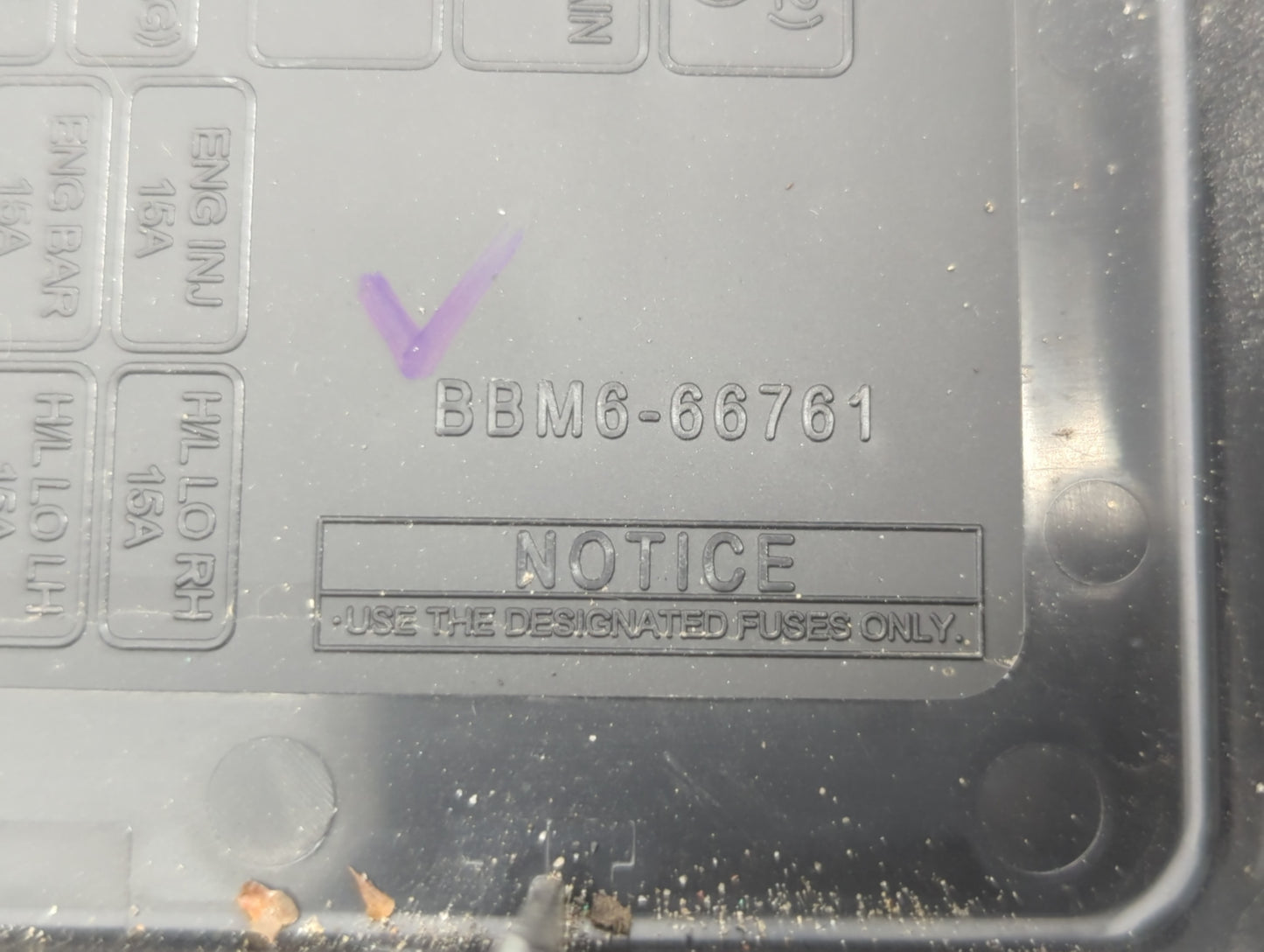 2011 Mazda 3 Fusebox Fuse Box Panel Relay Module P/N:BBM6-66761 Fits OEM Used Auto Parts - Oemusedautoparts1.com