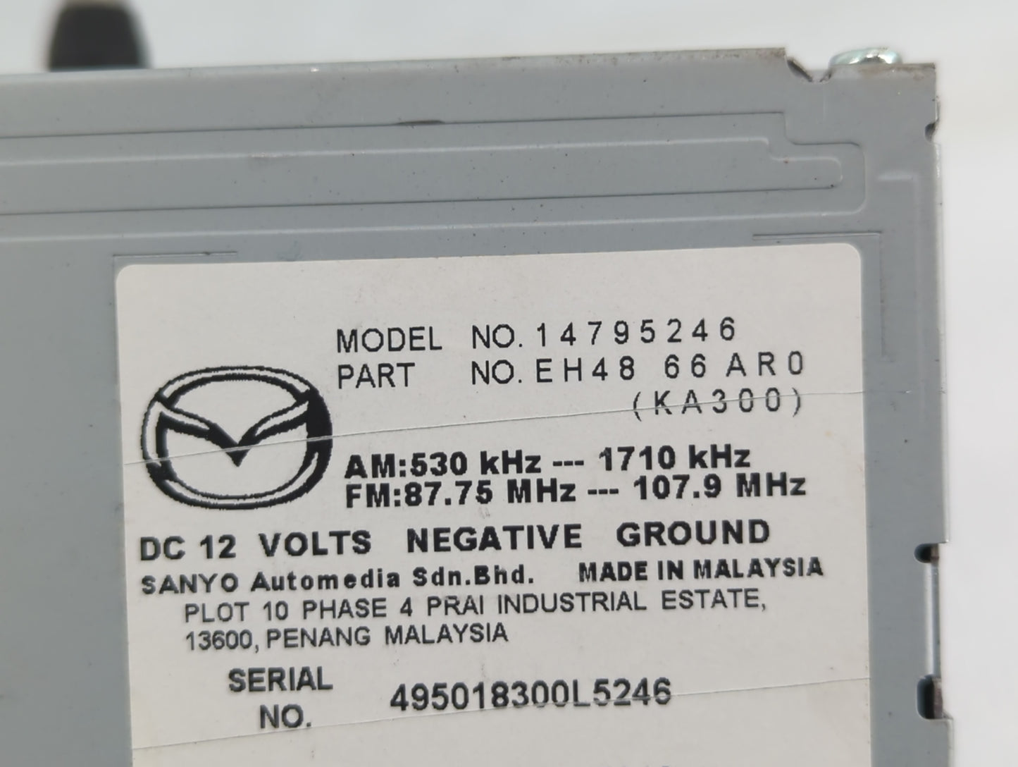 2011-2012 Mazda Cx-7 Radio AM FM Cd Player Receiver Replacement P/N:EH48 66 AR0 Fits Fits 2011 2012 OEM Used Auto Parts - Oe