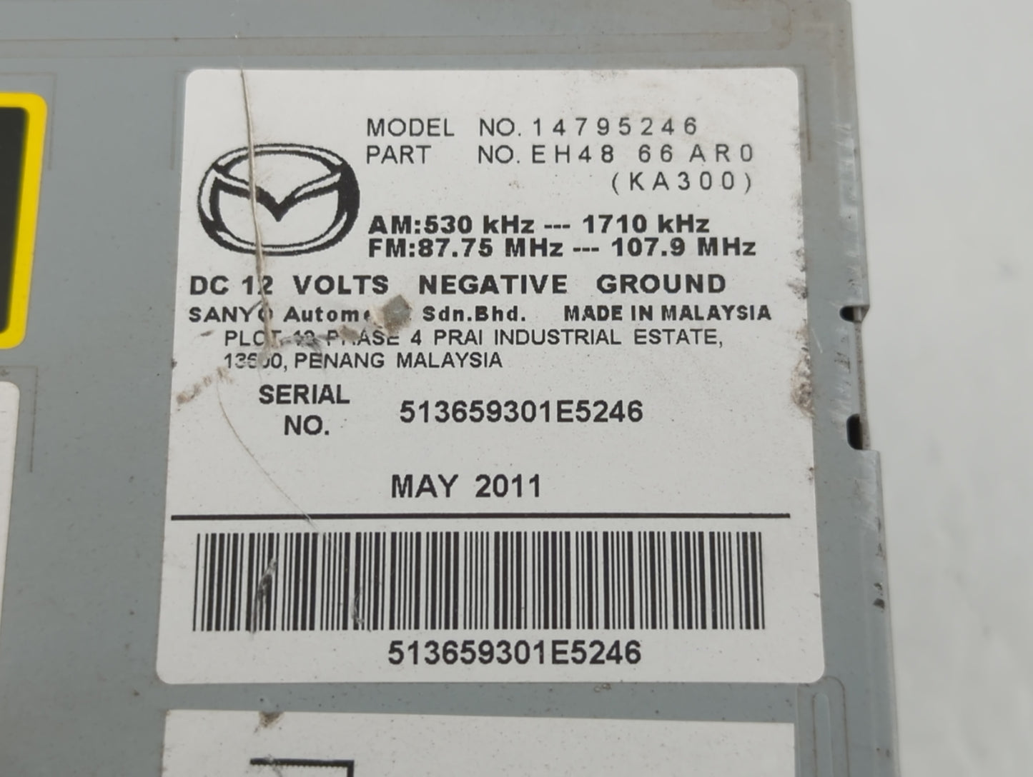 2011-2012 Mazda Cx-7 Am Fm Cd Player Radio Receiver - Oemusedautoparts1.com