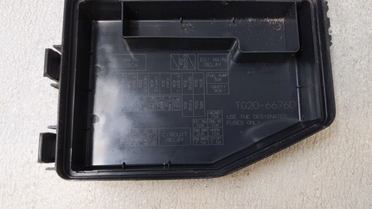 2010-2012 Mazda Cx-9 Fusebox Fuse Box Panel Relay Module P/N:TG20-66760 Fits Fits 2010 2011 2012 OEM Used Auto Parts - Oemus