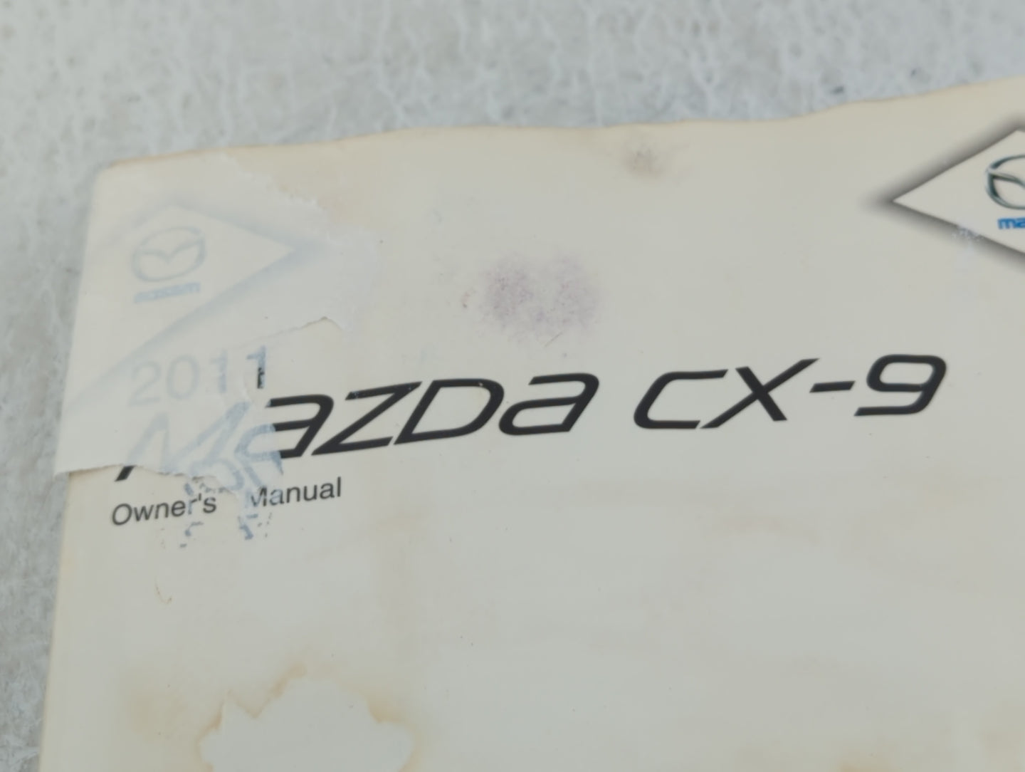 2011 Mazda Cx-9 Owners Manual Book Guide P/N:9999-95-011C OEM Used Auto Parts - Oemusedautoparts1.com
