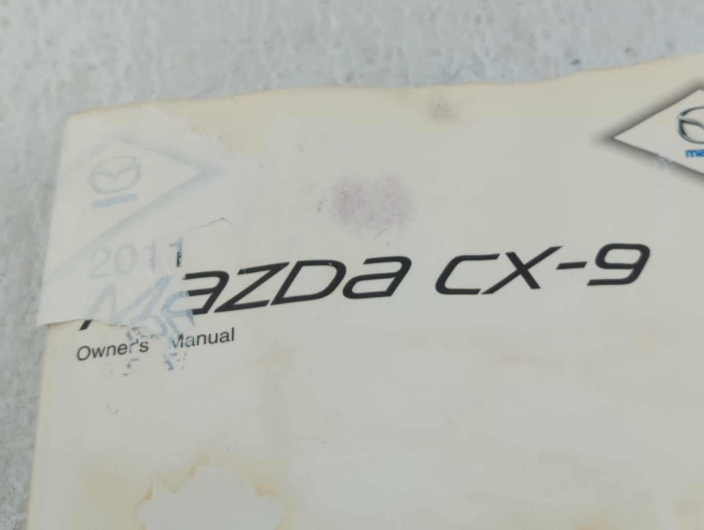 2011 Mazda Cx-9 Owners Manual Book Guide P/N:9999-95-011C OEM Used Auto Parts - Oemusedautoparts1.com