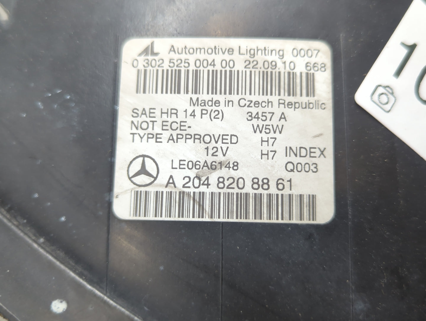 2011 Mercedes-benz C250 Passenger Right Oem Head Light Headlight Lamp - Oemusedautoparts1.com