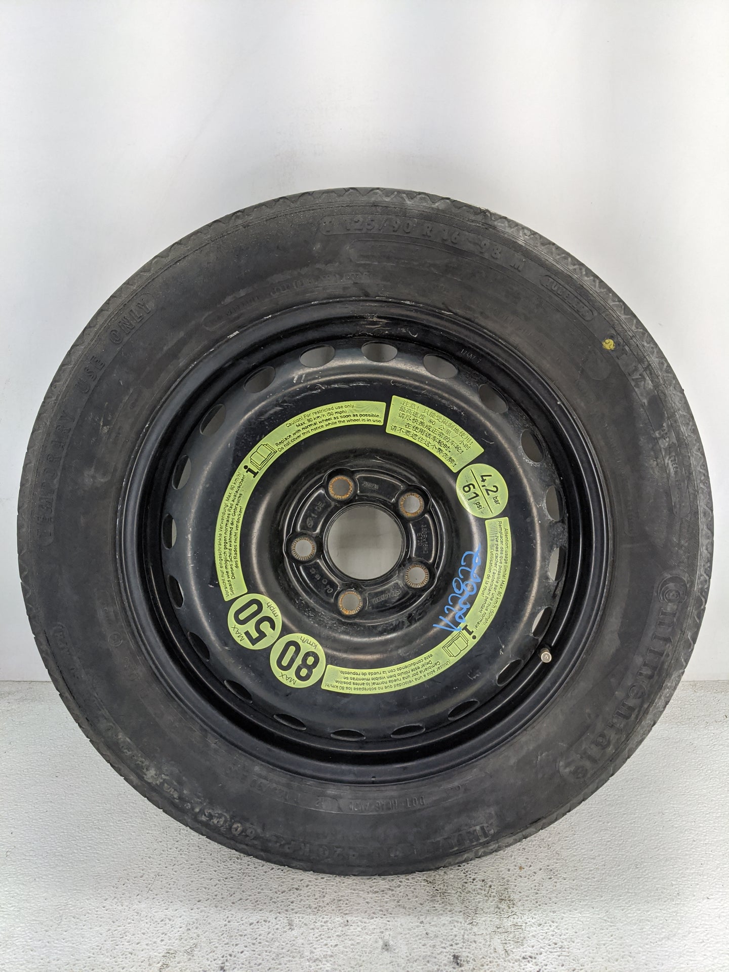 2011 Mercedes-benz C300 Spare Donut Tire Wheel Rim Oem - Oemusedautoparts1.com