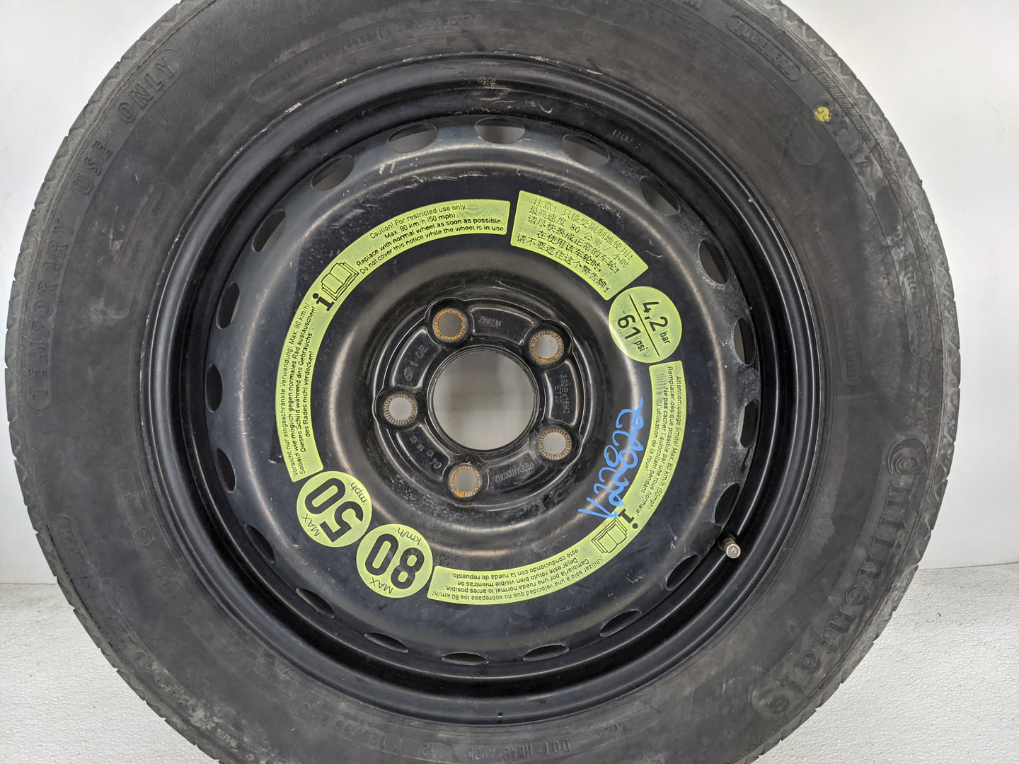 2011 Mercedes-benz C300 Spare Donut Tire Wheel Rim Oem - Oemusedautoparts1.com