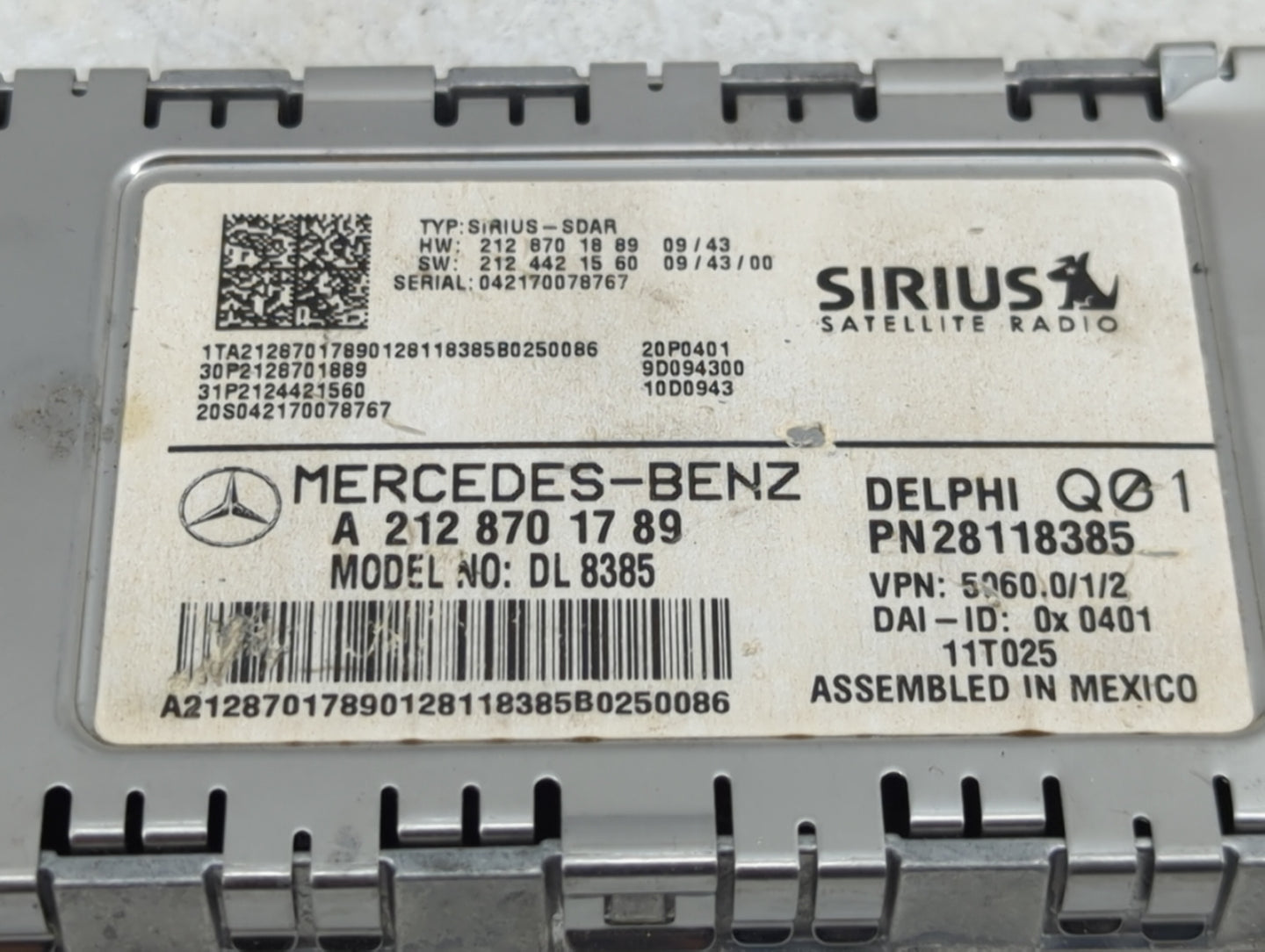 2010-2013 Mercedes-Benz E350 Radio AM FM Cd Player Receiver Replacement P/N:A2128701789 28118385 Fits OEM Used Auto Parts - 