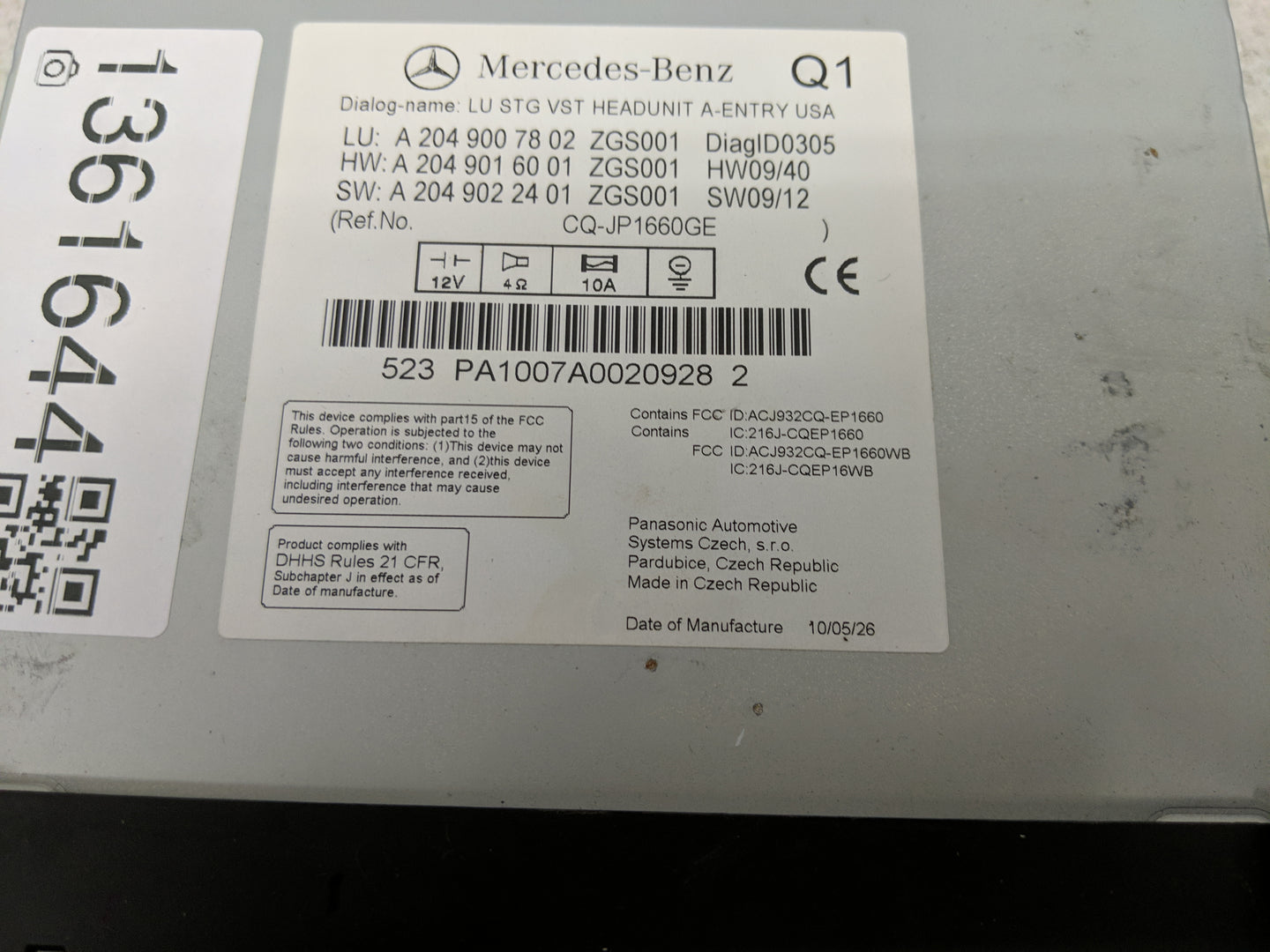 2011 Mercedes-Benz Glk250 Radio AM FM Cd Player Receiver Replacement Fits Fits 2012 OEM Used Auto Parts - Oemusedautoparts1.