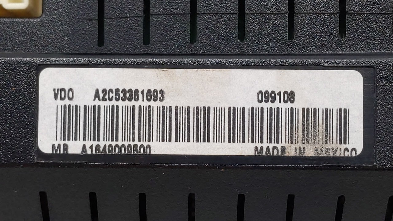 2010-2011 Mercedes-Benz Ml450 Instrument Cluster Speedometer Gauges P/N:A164 900 95 00 1649009500 Fits Fits 2010 2011 OEM Us