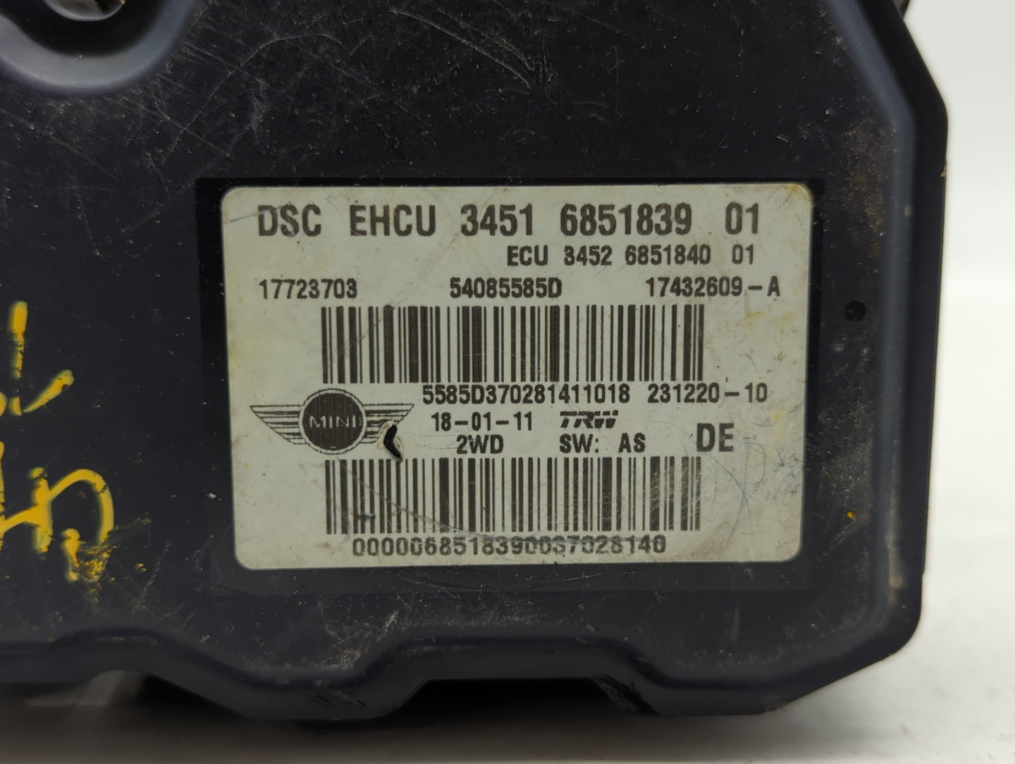 2011 Mini Cooper Countryman ABS Pump Control Module Replacement P/N:6793932 Fits OEM Used Auto Parts - Oemusedautoparts1.com