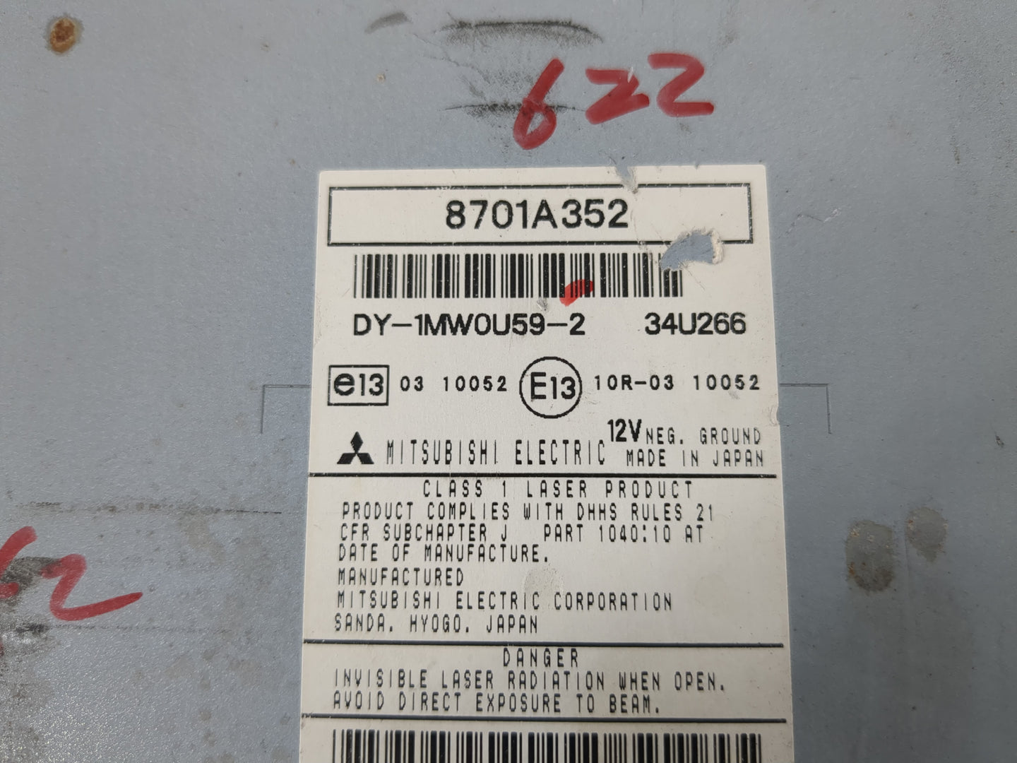2011-2013 Mitsubishi Outlander Sport Radio AM FM Cd Player Receiver Replacement P/N:8701A352 Fits OEM Used Auto Parts - Oemu