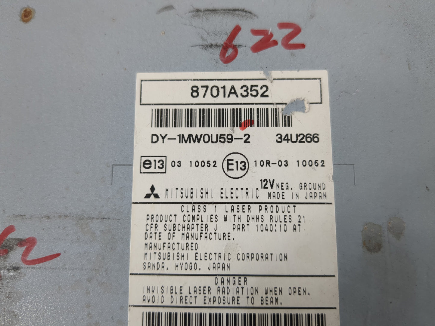 2011-2013 Mitsubishi Outlander Sport Radio AM FM Cd Player Receiver Replacement P/N:8701A352 Fits OEM Used Auto Parts - Oemu