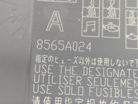 2011 Mitsubishi Rvr Fusebox Fuse Box Panel Relay Module P/N:8565A024 Fits OEM Used Auto Parts - Oemusedautoparts1.com