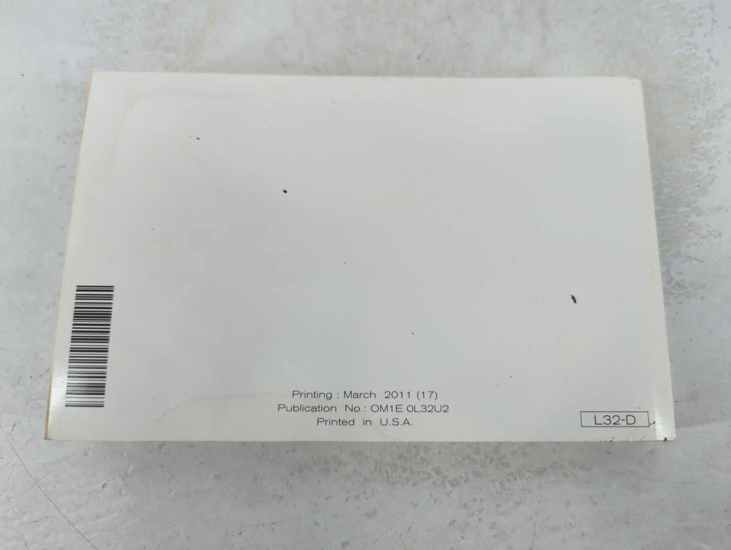 2011 Nissan Altima Owners Manual Book Guide P/N:OM1E 0L32U2 OEM Used Auto Parts - Oemusedautoparts1.com