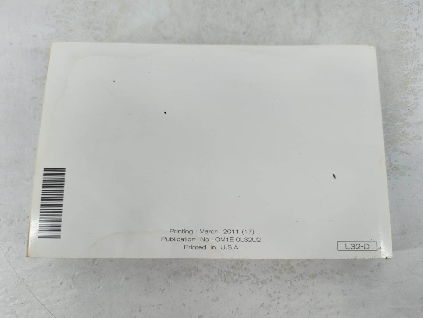 2011 Nissan Altima Owners Manual Book Guide P/N:OM1E 0L32U2 OEM Used Auto Parts - Oemusedautoparts1.com