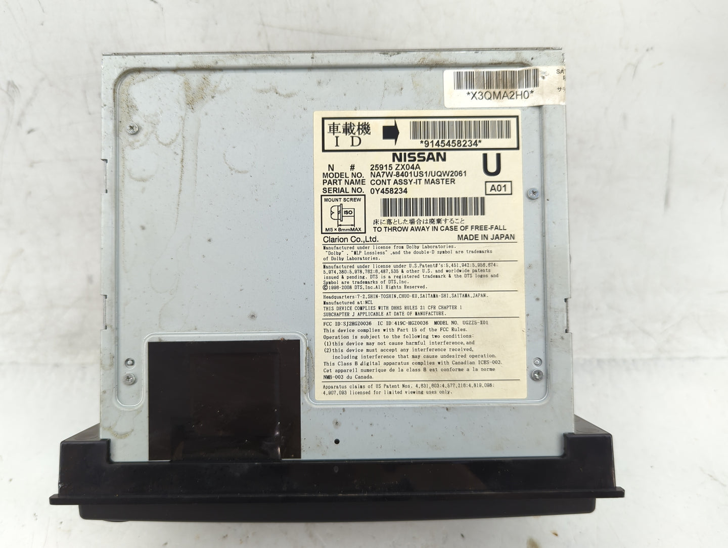 2011-2013 Nissan Altima Radio AM FM Cd Player Receiver Replacement P/N:25915 ZX04A Fits Fits 2011 2012 2013 OEM Used Auto Pa