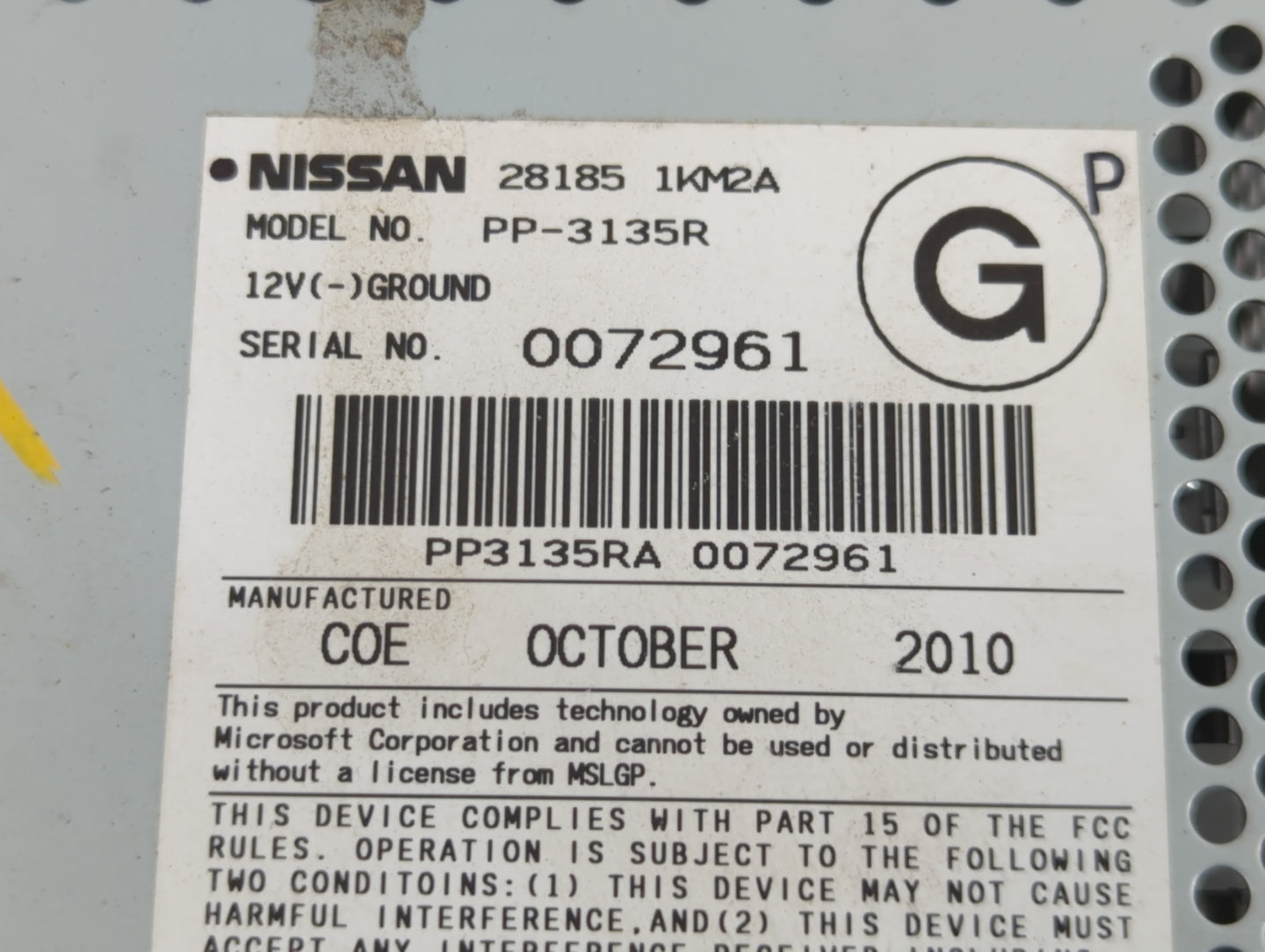 2011-2014 Nissan Juke Radio AM FM Cd Player Receiver Replacement P/N:28185 1KM2A Fits Fits 2011 2012 2013 2014 OEM Used Auto