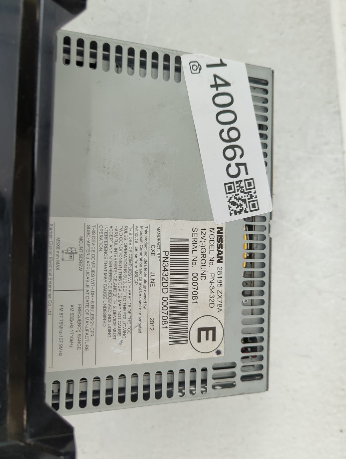 2011-2013 Nissan Maxima Radio AM FM Cd Player Receiver Replacement P/N:28185 ZX78A 68260 ZX86K Fits Fits 2011 2012 2013 OEM 