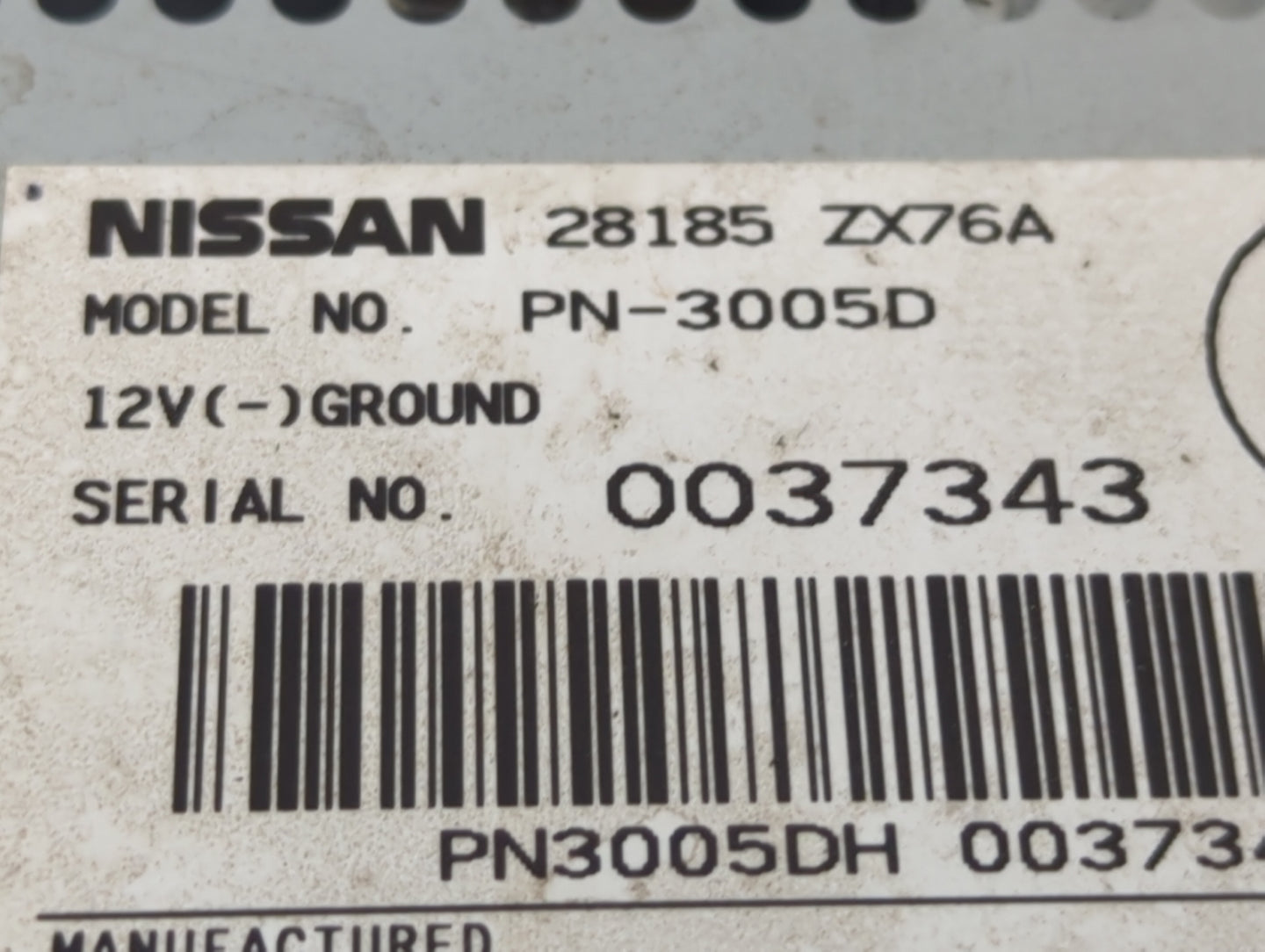 2011-2013 Nissan Maxima Radio AM FM Cd Player Receiver Replacement P/N:28185ZX76A PN-3005D Fits Fits 2011 2012 2013 OEM Used