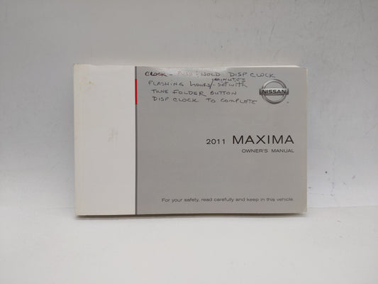 2011 Nissan Maxima Owners Manual Book Guide OEM Used Auto Parts - Oemusedautoparts1.com