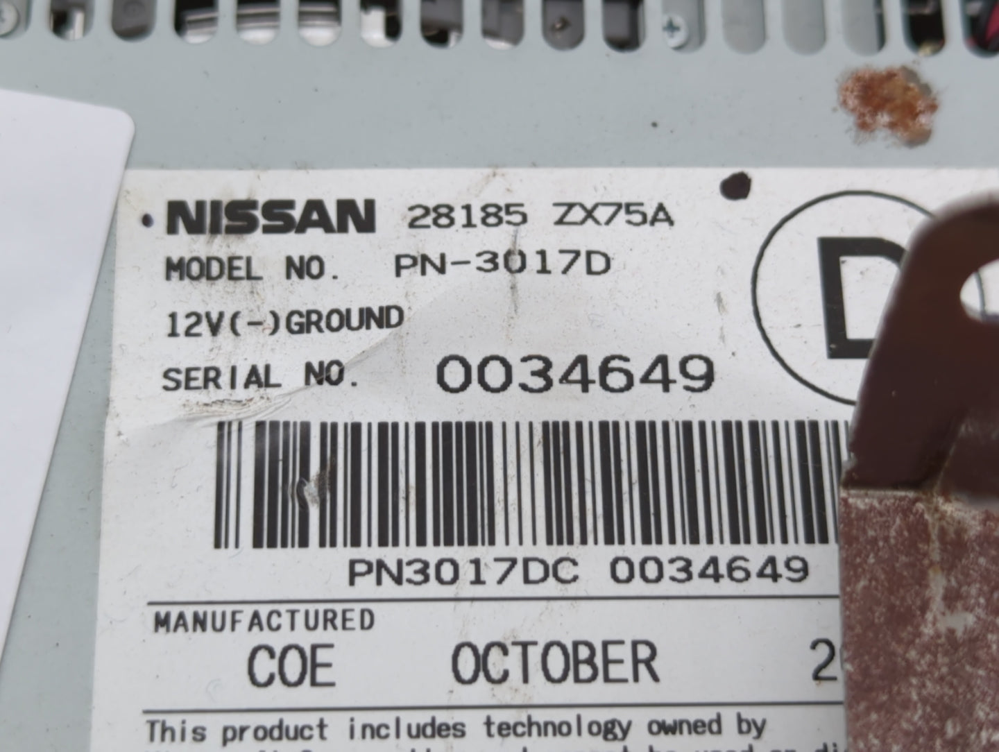 2011 Nissan Maxima Radio AM FM Cd Player Receiver Replacement P/N:28185 ZX76B 28185 ZX76A, 28185 ZX75A Fits OEM Used Auto Pa