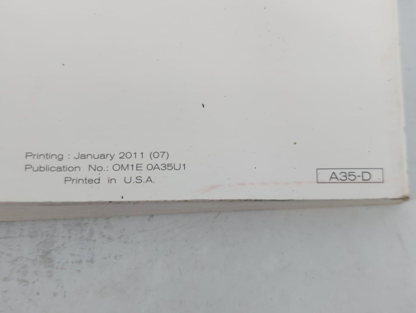 2011 Nissan Maxima Owners Manual Book Guide P/N:OM1E 0A35U1 OEM Used Auto Parts - Oemusedautoparts1.com