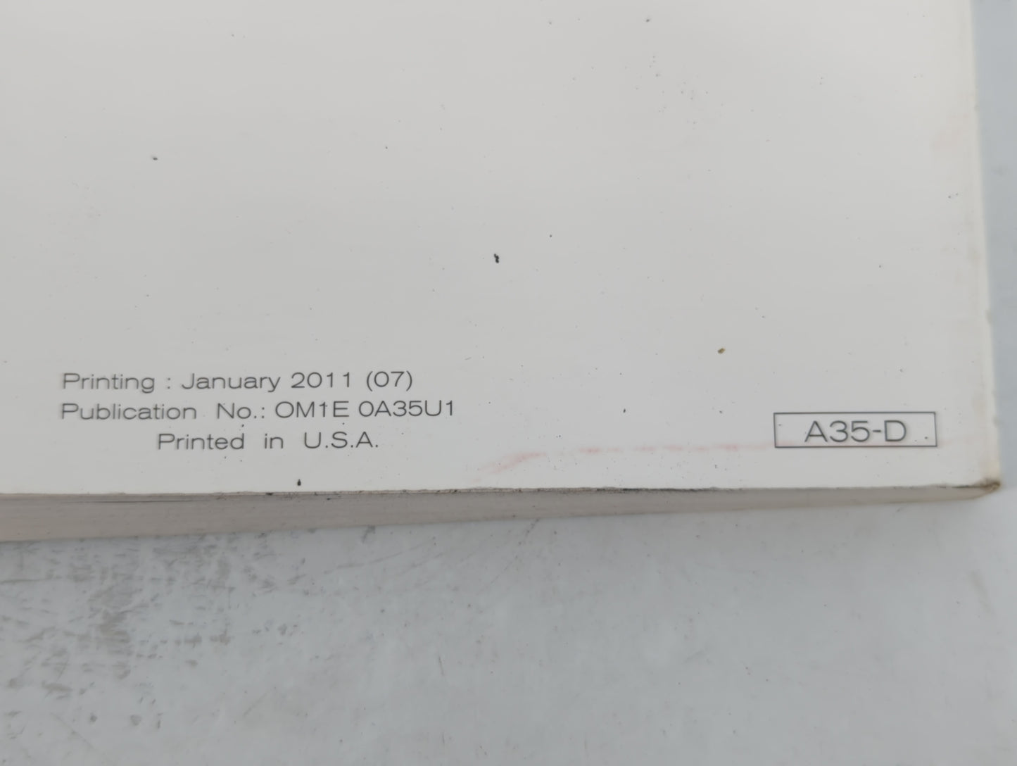 2011 Nissan Maxima Owners Manual Book Guide P/N:OM1E 0A35U1 OEM Used Auto Parts - Oemusedautoparts1.com